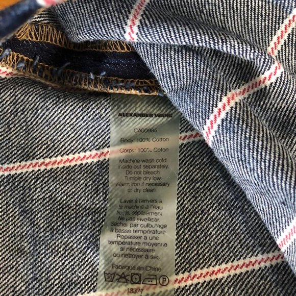 T by Alexander Wang 100% Cotton Denim Mini Skirt‎ Red/White Stripe Sz 2 - EUC - Picture 6 of 6